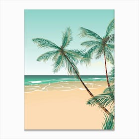 Palm Trees On The Beach Canvas Print