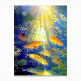 Kawarimono Ogon Koi Fish Monet Style Classic Painting Canvas Print