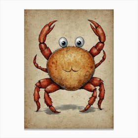 Cartoon Crab Canvas Print