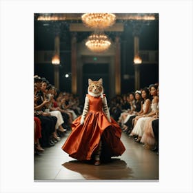 Cat On The Runway Canvas Print