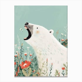 Polar Bear Growling Storybook Illustration 3 Canvas Print