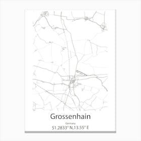 Grossenhain,Germany Minimalist Map Canvas Print