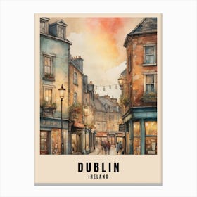 Dublin City Ireland Travel Poster (29) Canvas Print