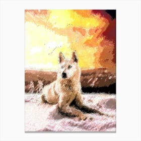 Wolf In The Snow Canvas Print