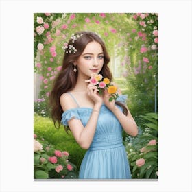 Zelina, In The Serenity Garden Canvas Print