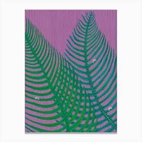 Riding a bike on Fern Leaves Canvas Print