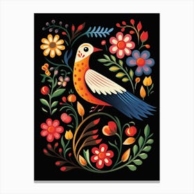 Folk Bird Illustration Dove 1 Canvas Print