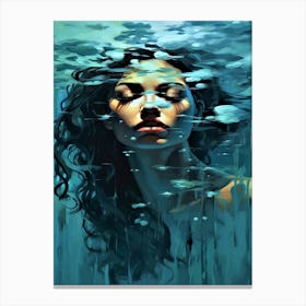 In Water - Underwater Woman Canvas Print