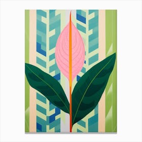 Heliconia 4 Hilma Af Klint Inspired Pastel Flower Painting Canvas Print