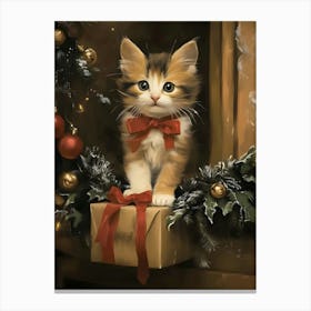 Christmas Kitten Canvas Print