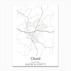 Chard,United Kingdom Minimalist Map Canvas Print