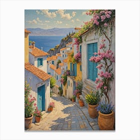 Greek Village Canvas Print