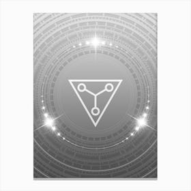Geometric Glyph in White and Silver with Sparkle Array n.0264 Canvas Print