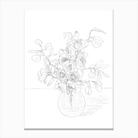 Beautiful Bouquet Line Canvas Print