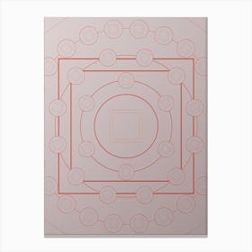 Geometric Abstract Glyph Circle Array in Tomato Red n.0282 Canvas Print