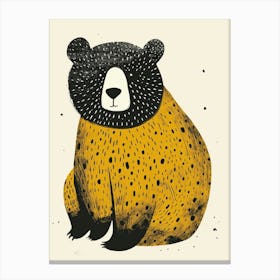 Yellow Brown Bear 3 Canvas Print