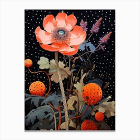 Surreal Florals Flax Flower 2 Flower Painting Canvas Print