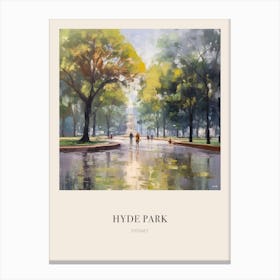 Hyde Park Sydney Australia 3 Vintage Cezanne Inspired Poster Canvas Print
