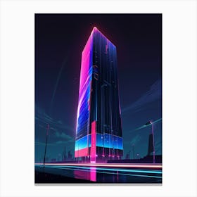 Neon Skyscraper Canvas Print