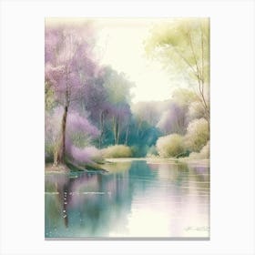 Bois Des Moutiers, France Pastel Watercolour Canvas Print