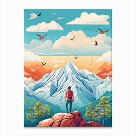 Man Looking At The Mountains 1 Canvas Print