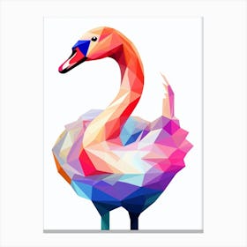Colourful Geometric Bird Swan 1 Canvas Print