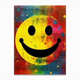 Smiley Face Splash Paint Canvas Print