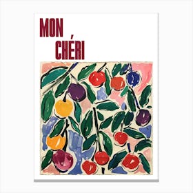 Mon Cheri Poster Cherry Painting Matisse Style 2 Canvas Print