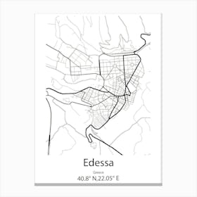 Edessa,Greece Minimalist Map Canvas Print