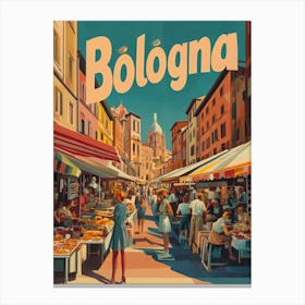 Aihrgdesign A 1970s Inspired Travel Poster For Bologna Depict Df7cda4b 3bca 4b22 8a02 8788eacf9cda 2 Canvas Print