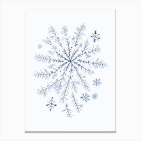 Snowflakes In The Snow,  Snowflakes Pencil Illustration 4 Canvas Print