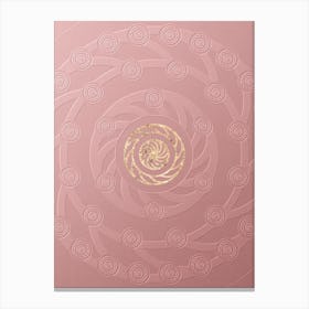 Geometric Gold Glyph on Circle Array in Pink Embossed Paper n.0051 Canvas Print