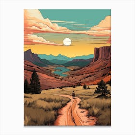The Colorado Trail Usa 4 Vintage Travel Illustration Canvas Print