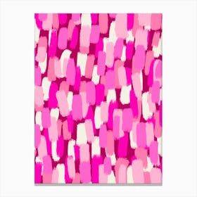 Pink And White Abstract Painting Canvas Print