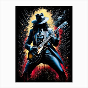 Classic Rock Guitarist Abstract Painting 1 Canvas Print