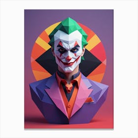Joker Portrait Low Poly Geometric (14) Canvas Print