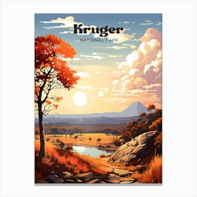 Kruger National Park South Africa Nature Sunset Travel Art Canvas Print