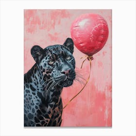 Cute Panther 2 With Balloon Canvas Print