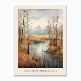 Autumn Forest Landscape Spreewald Biosphere Reserve Germnany Poster Canvas Print