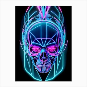 Neon Skull 30 Canvas Print