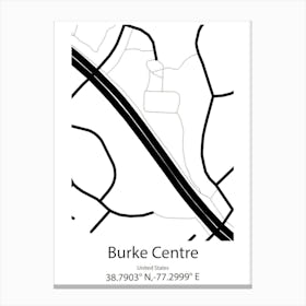 Burke,United States Minimalist Map Canvas Print