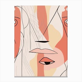 Abstract Face Line Drawing 3 Canvas Print