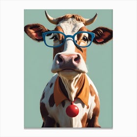 Cow With Glasses Canvas Print