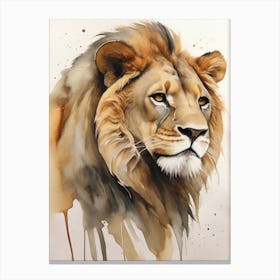 Lion Watercolor Painting 6 Canvas Print