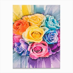 Rainbow Roses Canvas Print