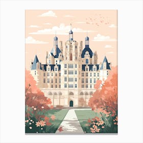 Chateau De Chambord   Chambord, France   Cute Botanical Illustration Travel 0 Canvas Print