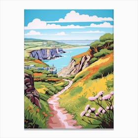 Pembrokeshire Coast Wales 2 Hike Illustration Canvas Print