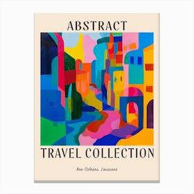 Abstract Travel Collection Poster New Orleans Louisiana 2 Canvas Print