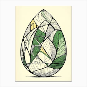 Easter Egg Green and Black Minimal Print Canvas Print