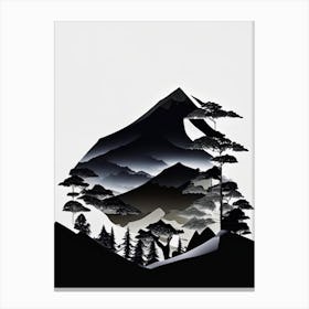 Fuji Hakone Izu National Park Japan Cut Out PaperII Canvas Print